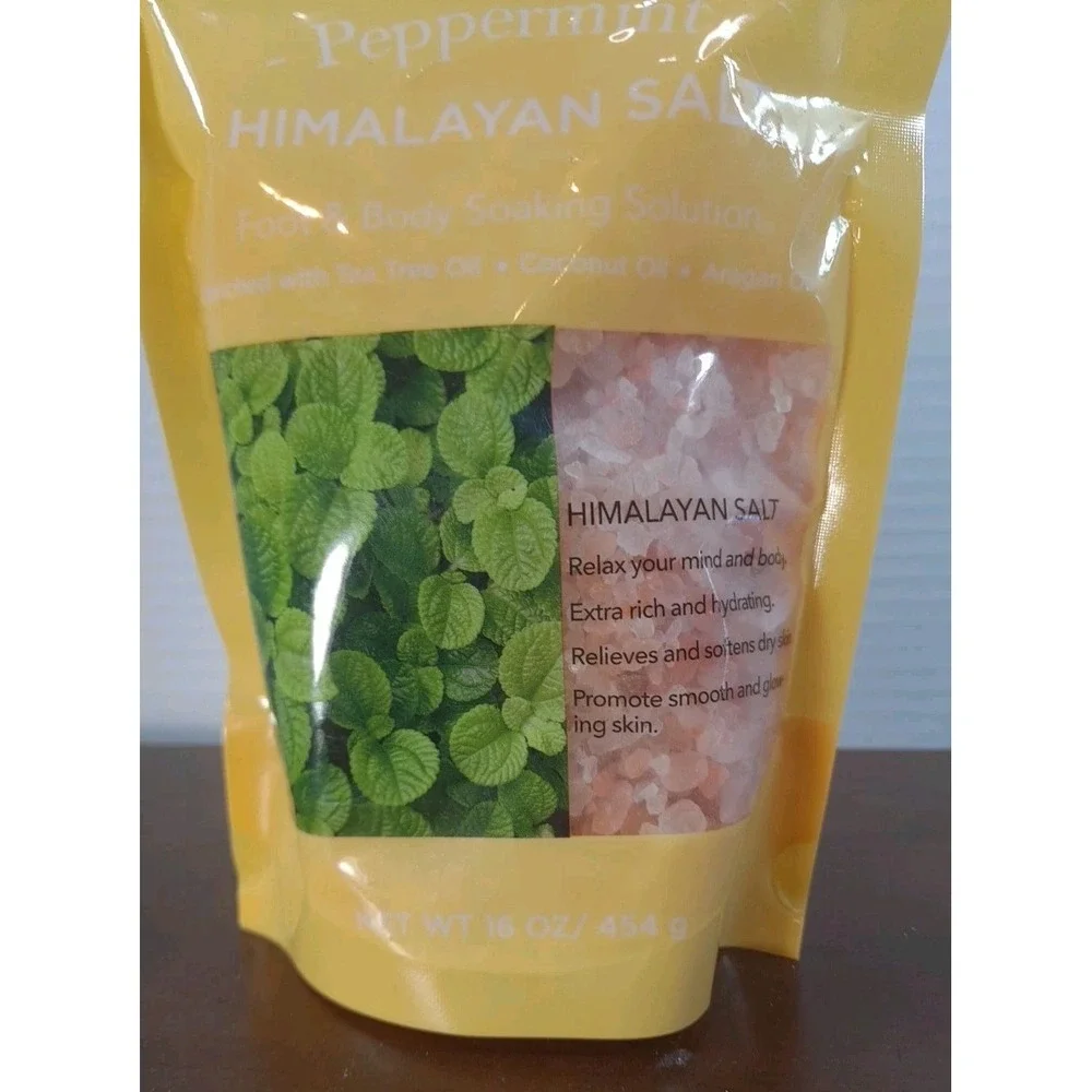 SPA LUXETIQUE PEPPERMINT HIMALAYAN‎ SALT FOOT AND BODY SOAKIING SOLUTION 16oz